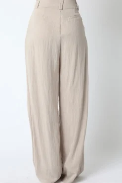 Danica High Waist Woven Wide Leg Pants Khaki