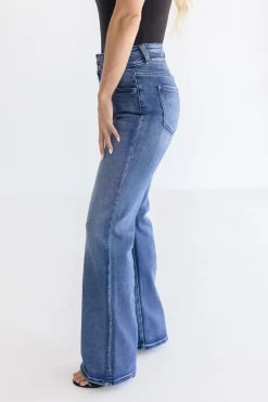 Davie High Rise Flare Leg Jeans Dark Wash