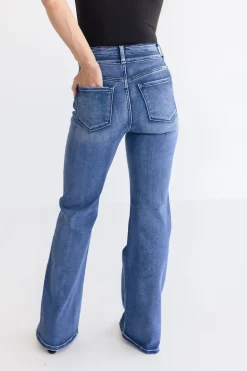 Davie High Rise Flare Leg Jeans Dark Wash