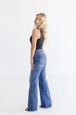 Davie High Rise Flare Leg Jeans Dark Wash