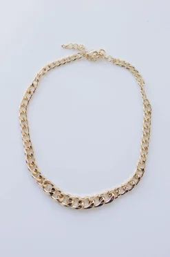 Davina Bulky Chain Link Necklace Gold