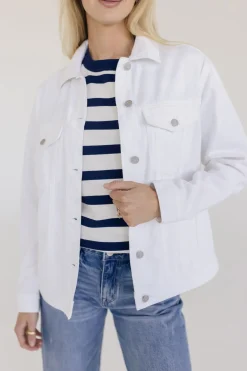 Delaney Long Sleeve Oversized Denim Jacket White