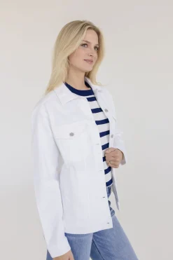 Delaney Long Sleeve Oversized Denim Jacket White