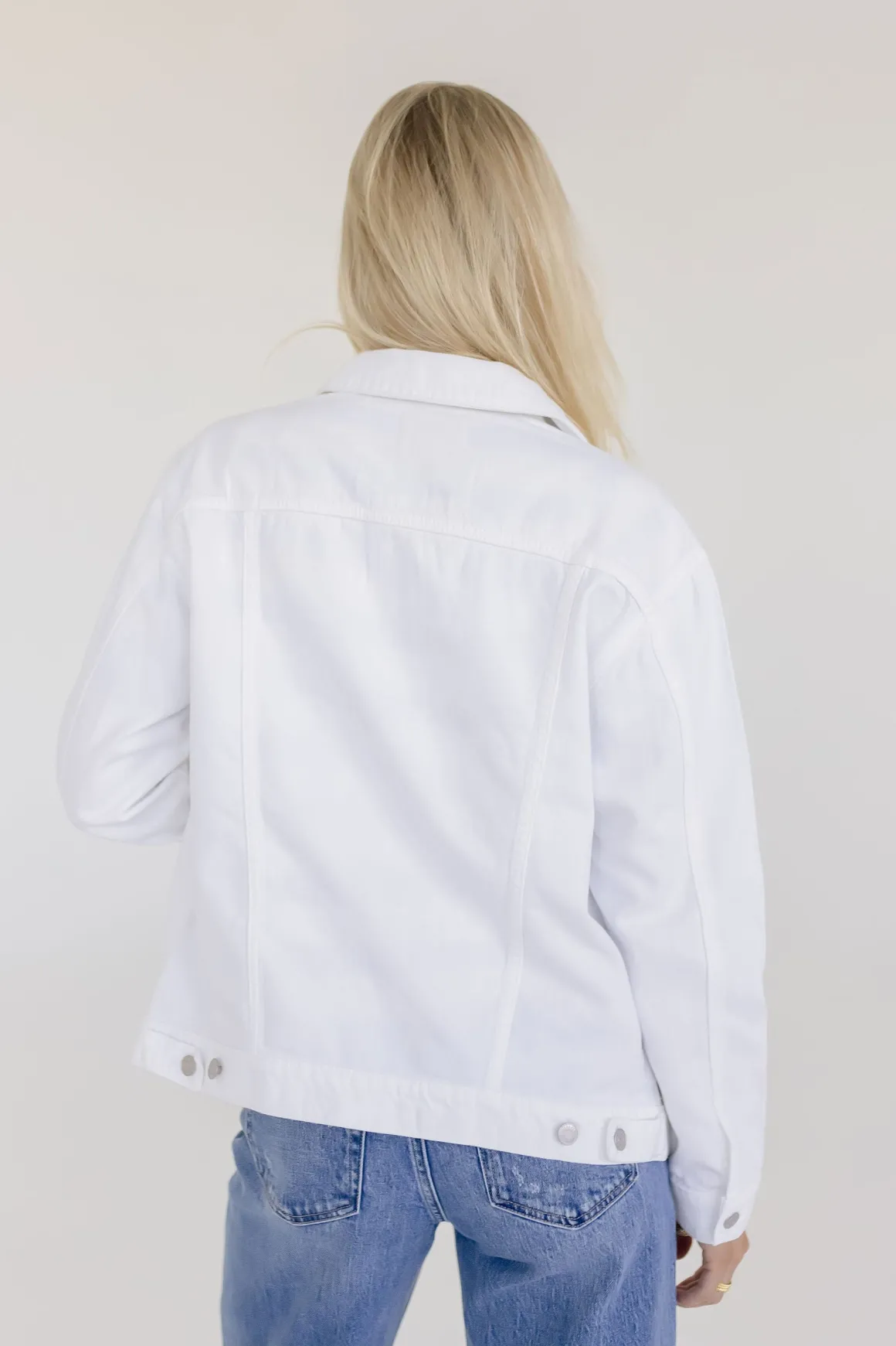 Delaney Long Sleeve Oversized Denim Jacket White