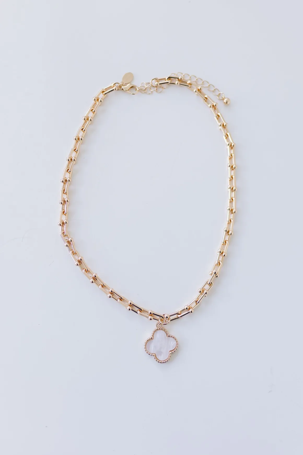 Dylan Stone Clover Pendant Necklace Gold