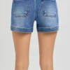 Esme High Rise Welt Pocket Shorts Dark Wash