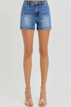 Esme High Rise Welt Pocket Shorts Dark Wash