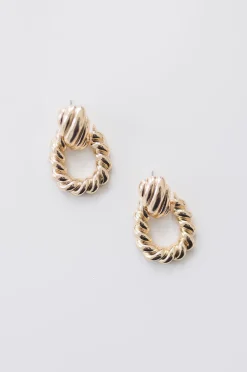 Eve Chunky Layered Drop Earrings Gold
