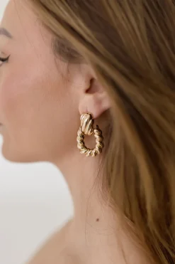 Eve Chunky Layered Drop Earrings Gold