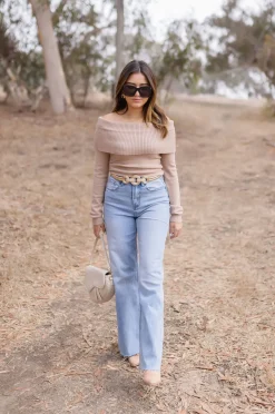 Gabriella Round Metal Link Stretch Belt Gold