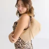 Hensley Basket Weave Shoulder Purse Taupe
