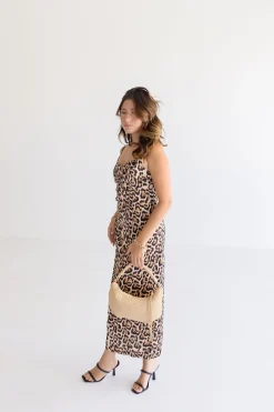 Hensley Basket Weave Shoulder Purse Taupe