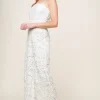 Iris Sleeveless Floral Lace Wide Leg Jumpsuit White