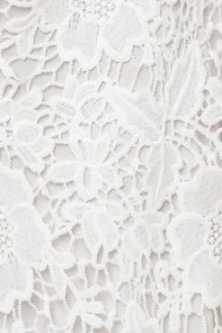 Iris Sleeveless Floral Lace Wide Leg Jumpsuit White