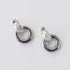 Ivy Hoop Drop Earrings Silver