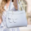 Janine Vegan Leather Mini Tote Purse Blue