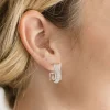 Jaye Metallic Mesh Square Hoop Earrings Silver