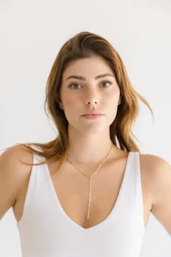 Jodi Layered Chain Link Bar Necklace Gold