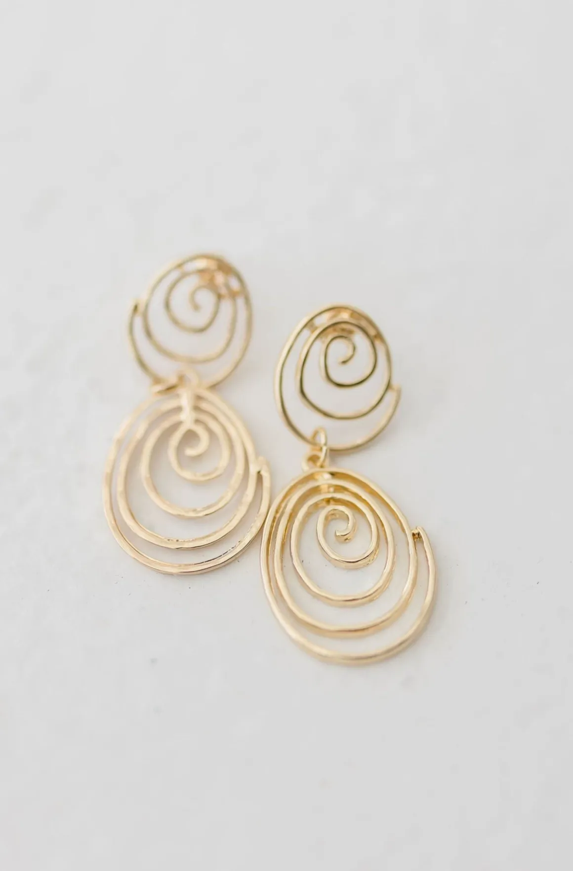 Josie Swirl Drop Earrings Gold