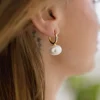 Jude Oversized Pearl Drop Earrings Gold