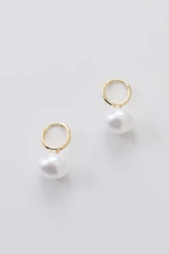 Jude Oversized Pearl Drop Earrings Gold