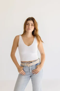 Julia Square Metal Buckle Vegan Leather Belt Taupe