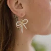 Juliette Pearl Wire Bow Tie Earrings Gold