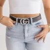 Kendra Logo Buckle Belt Black