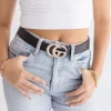 Kendra Logo Buckle Belt Black