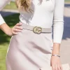 Kendra Logo Buckle Belt Grey
