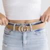 Kendra Logo Buckle Belt Nude
