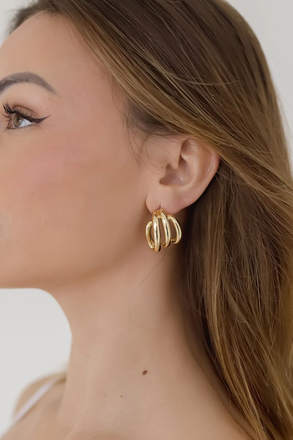 Khloe Twisted Stacked Earrings Gold