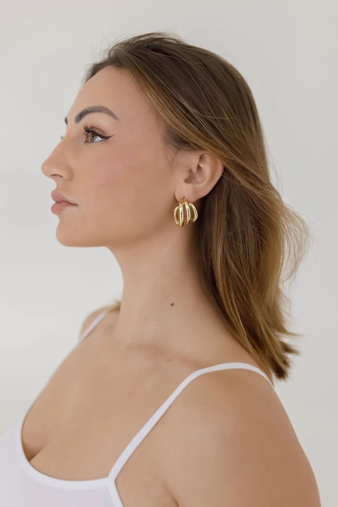 Khloe Twisted Stacked Earrings Gold
