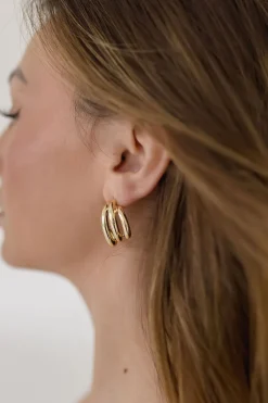 Khloe Twisted Stacked Earrings Gold
