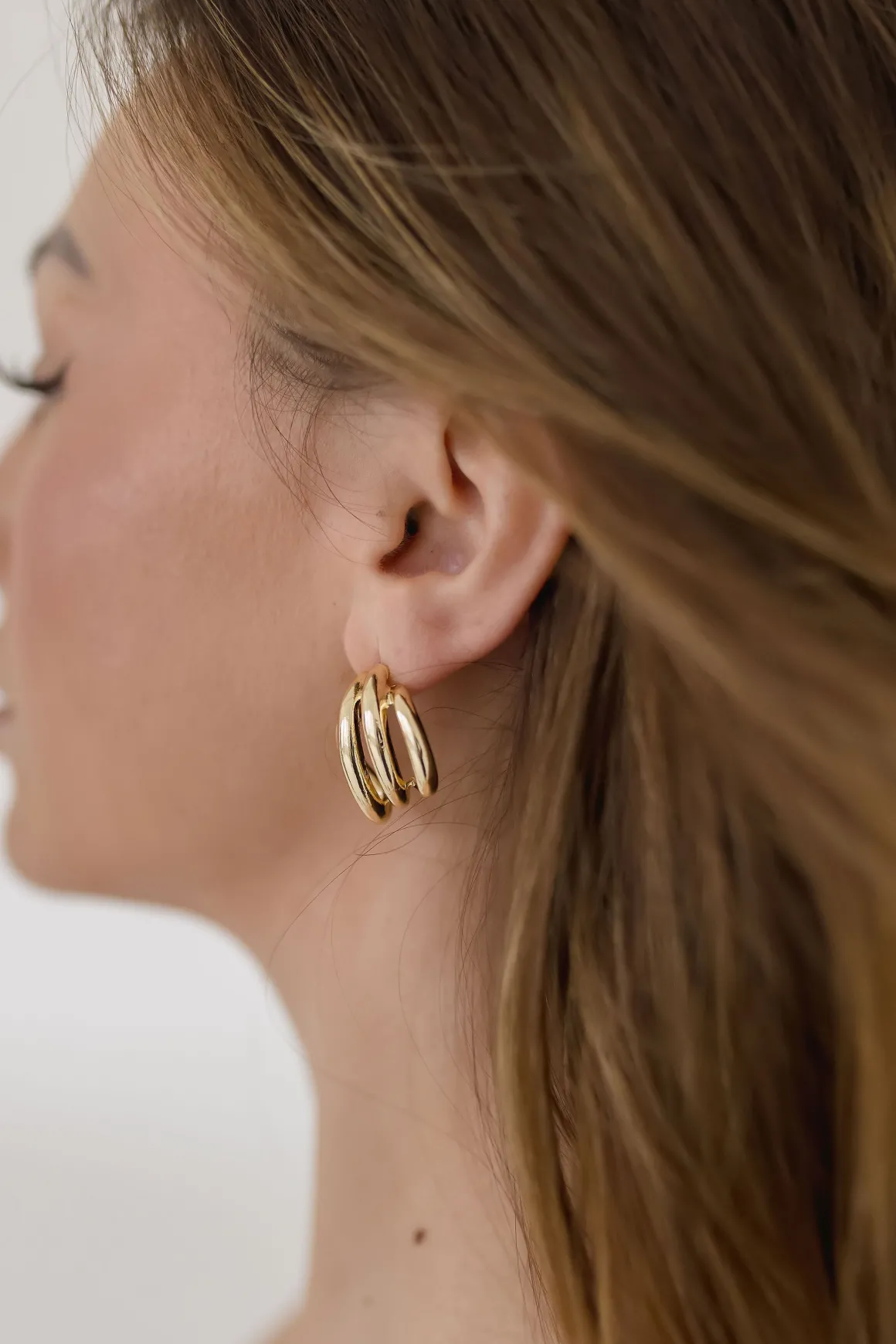Khloe Twisted Stacked Earrings Gold