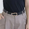 Laurel Faux Leather Abstract Buckle Belt Black