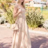 Leni Sleeveless Floral Print Flare Midi Dress Coral