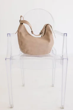 Leona Vegan Leather Hobo Shoulder Purse Taupe