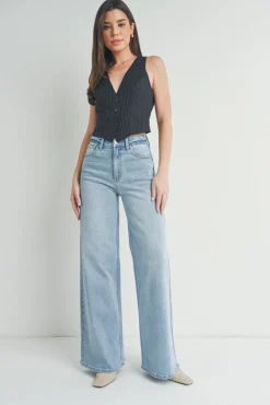 Lilly High Rise Wide Leg Jeans Light Wash