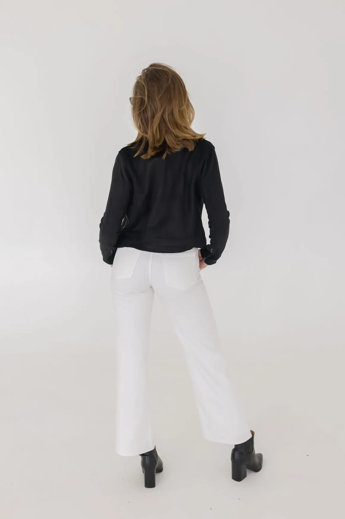 London Vegan Suede Moto Jacket Black