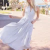 Madison Sleeveless Halter Gingham Print Midi Dress Sage