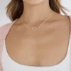 Mallory Rhinestone Open Heart Necklace Gold