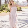 Marcella Sleeveless Shoulder Tie Floral Print Cut Out Midi Dress Blush