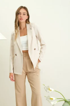 Marie Double Breasted Blazer Khaki