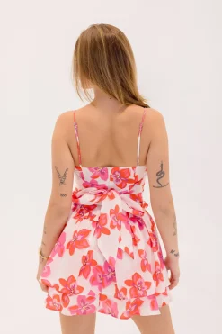 Marissa Sleeveless Floral Print Tiered Mini Dress White