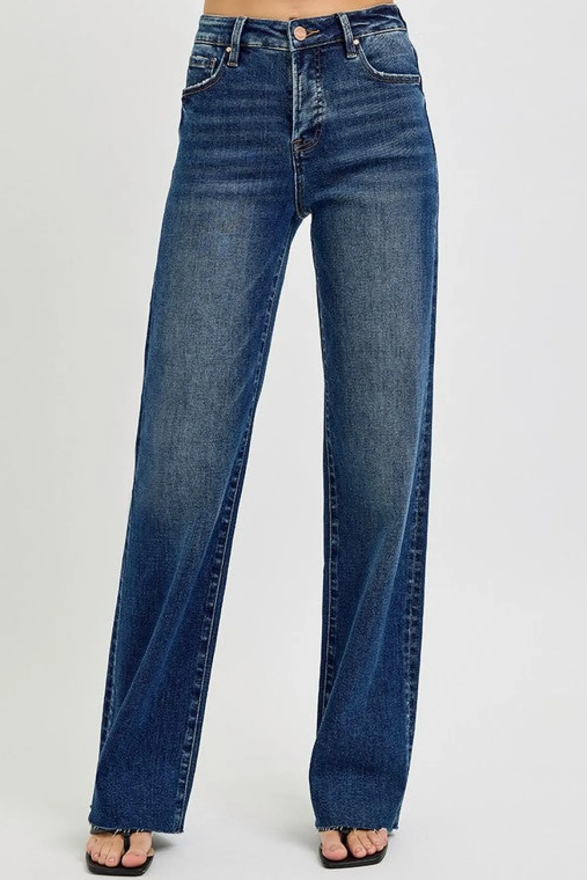 Marjorie High Rise Straight Leg Jeans Dark Wash