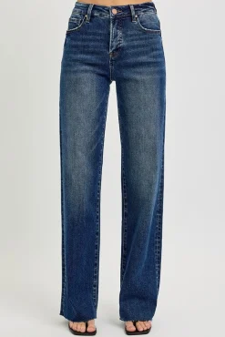 Marjorie High Rise Straight Leg Jeans Dark Wash