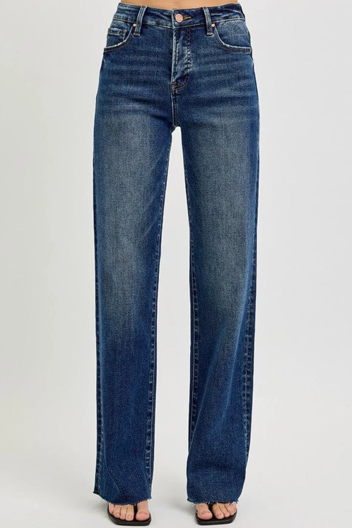 Marjorie High Rise Straight Leg Jeans Dark Wash