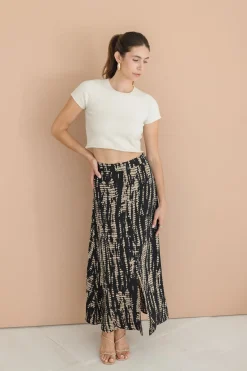 Maryann Short Sleeve Cropped Sweater Top Cream