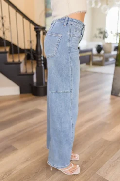 Maya High Rise Wide Barrel Jeans Medium Wash